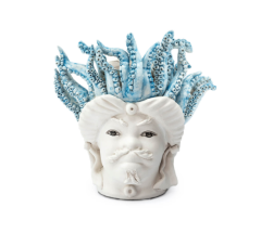 Vase moro man small blue medusa 22 cm | Heykel - Vazo