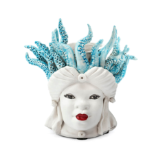Vase moro lady small blue medusa 22 cm | Heykel - Vazo