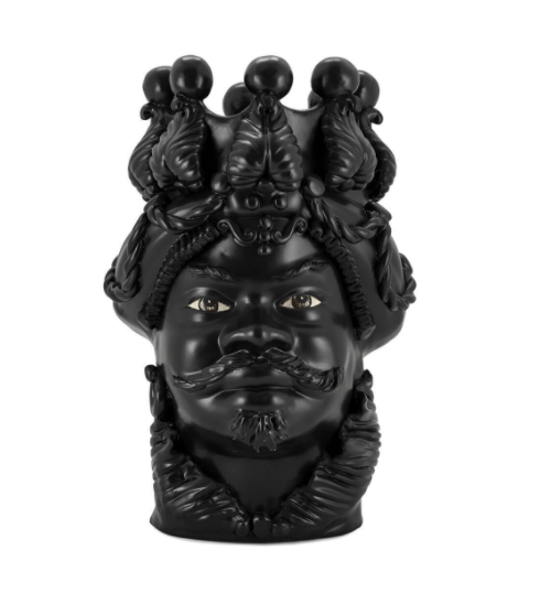 Vase moro man big simply mat black h:48 cm