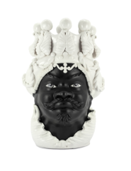 Vase moro man big simply mat black&white h:48 cm