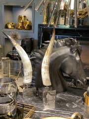 Ceramic horse head black 25x80x65 cm | Dekoratif Obje