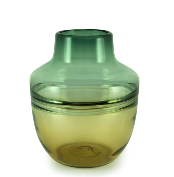 Glass vase kendal color shaded from green to amber M 25x30 cm | Vazo