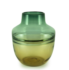 Glass vase kendal color shaded from green to amber M 25x30 cm | Vazo