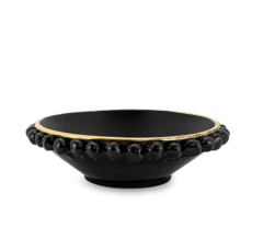 Handmade ceramic bowl black gold impero 29x8 cm | Vazo - Meyvelik