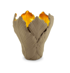 Candleholder tulip brown gold L 25x27cm | El Yapımı Seramik Mumluk