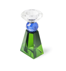 Candle Holder Sour Green Blue h:15 7x7 cm |  Şamdan | Tealight