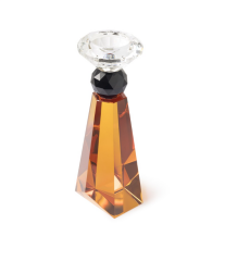 Candle Holder Sour Amber Black h:20 7x7 cm |  Şamdan | Tealight