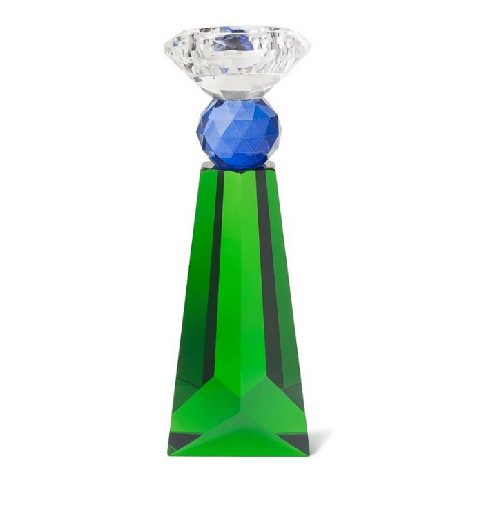 Candle Holder Sour Green Blue h:20 7x7 cm |  Şamdan | Tealight