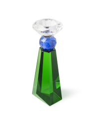 Candle Holder Sour Green Blue h:20 7x7 cm |  Şamdan | Tealight