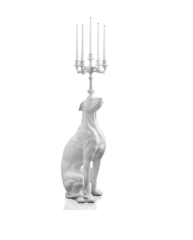 Ceramic candleholder greyhound bisc. white 126x34x43 cm | Şamdan