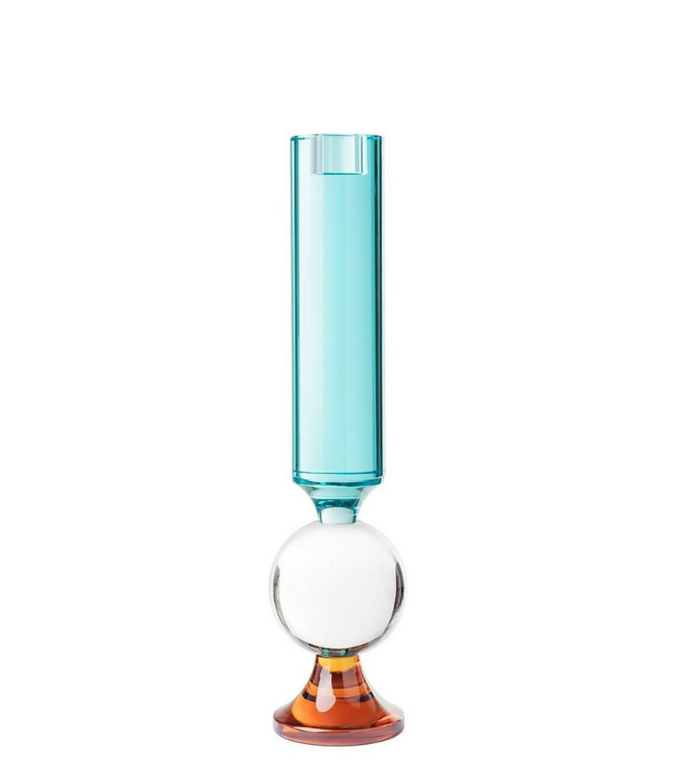 Candle Holder Honey Turquoıse/Amber9x36 cm |  Şamdan | Tealight