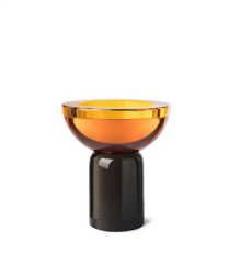 Candle Holder Lolly Black/Amber 11.5x13 cm |  Şamdan | Tealight