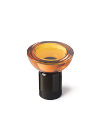 Candle Holder Lolly Black/Amber 11.5x13 cm |  Şamdan | Tealight