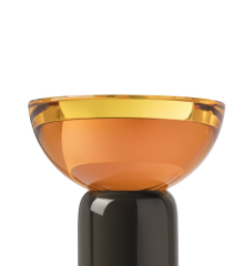 Candle Holder Lolly Black/Amber 11.5x13 cm |  Şamdan | Tealight