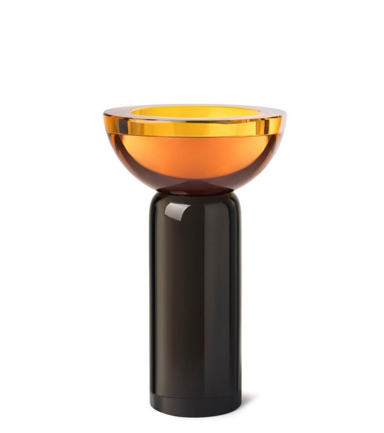 Candle Holder Lolly Black/Amber 11.5x19 cm |  Şamdan | Tealight