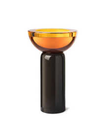 Candle Holder Lolly Black/Amber 11.5x19 cm |  Şamdan | Tealight
