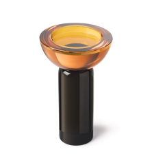 Candle Holder Lolly Black/Amber 11.5x19 cm |  Şamdan | Tealight