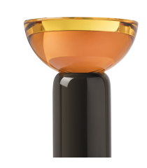 Candle Holder Lolly Black/Amber 11.5x19 cm |  Şamdan | Tealight