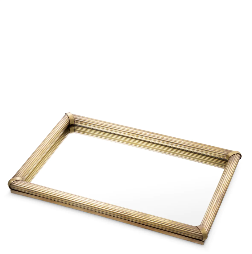 Tray Lenora 59x41,5x4,5 cm | Dekoratif Pirinç Tepsi