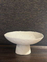 Dish on base 31x15,5 cm ota sand+light | Seramik Meyvelik - Kase - Çiçeklik