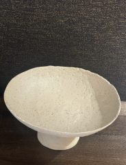 Dish on base 31x15,5 cm ota sand+light | Seramik Meyvelik - Kase - Çiçeklik