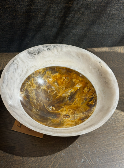 Dish 34x7,5 cm binanga cream+brown | Akrilik Meyvelik - Kase - Çiçeklik