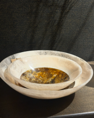 Dish 26x7,5 cm binanga cream+brown | Akrilik Meyvelik - Kase - Çiçeklik