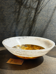 Dish 26x7,5 cm binanga cream+brown | Akrilik Meyvelik - Kase - Çiçeklik