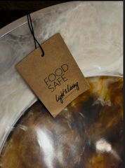 Dish 26x7,5 cm binanga cream+brown | Akrilik Meyvelik - Kase - Çiçeklik