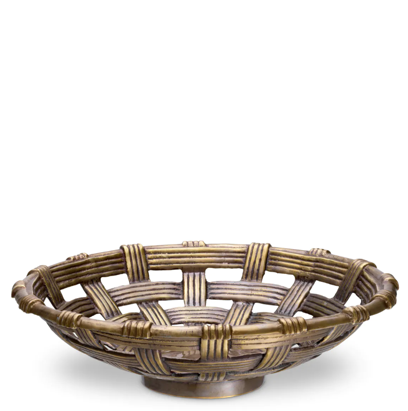 Bowl Arona Vintage Brass Finish 34,5x9 cm | Pirinç Meyvelik