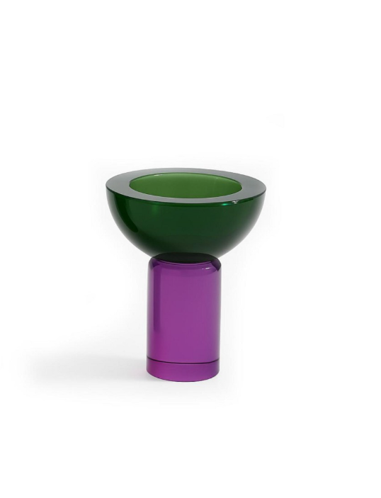 Candleholder Lolly Purple Green h:13 cm d:11,5 cm | Şamdan