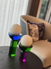 Candleholder Lolly Purple Green h:13 cm d:11,5 cm | Şamdan