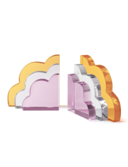 Bookend Crissy Cloud Amber Pink h:16 cm 10x6 cm | Kristal Kitap Tutucu | Dekoratif Obje