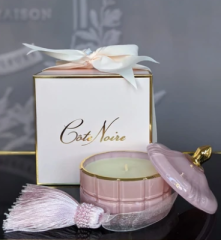 Pembe art deco mum S - Kokulu mum