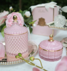 Pembe art deco mum S - Kokulu mum