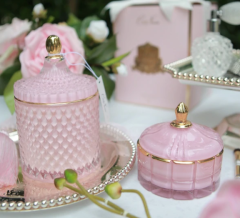 Pembe art deco mum L - Kokulu mum