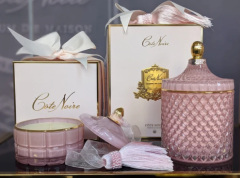 Pembe art deco mum L - Kokulu mum