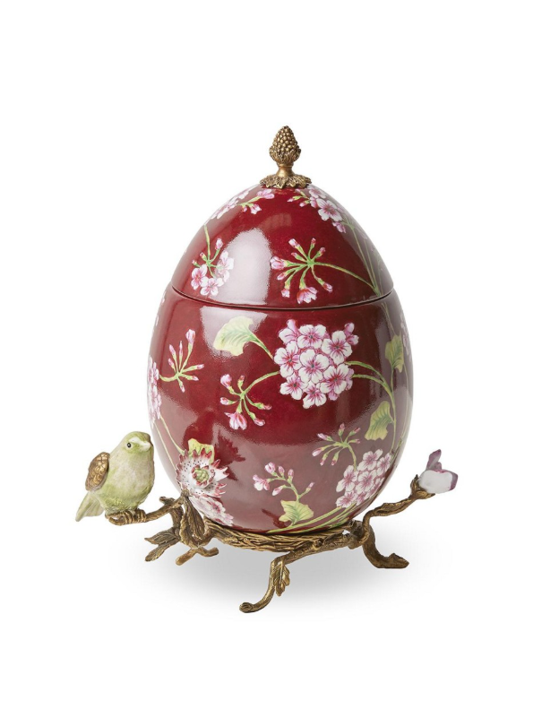 Egg Atlantis W/Decor h:32 cm 28x20 cm | Kristal Vazo | Dekoratif Obje