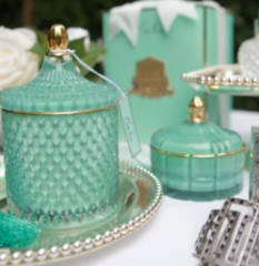 Su yeşili art deco mum L - Kokulu mum