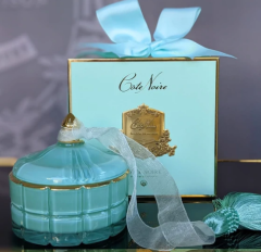 Su yeşili art deco mum S - Kokulu mum
