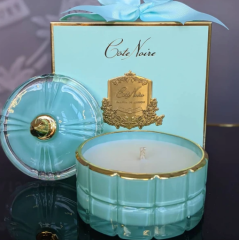 Su yeşili art deco mum S - Kokulu mum