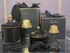 Siyah art deco mum S - Kokulu mum