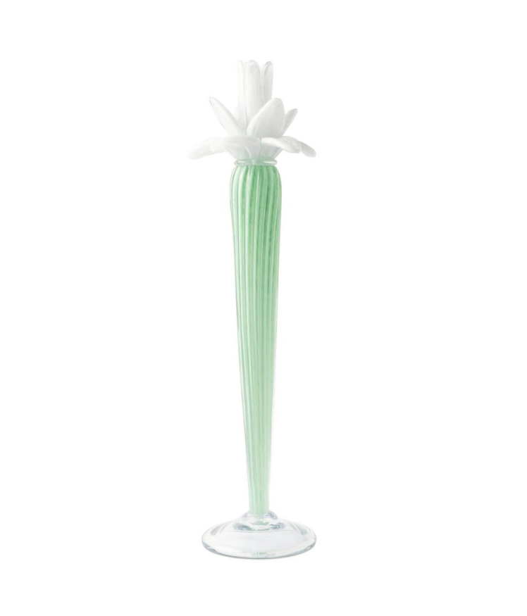 Candle Holder Dax Flower Light Green h:50 cm d:12 cm | Cam Vazo - Mumluk - Tlight