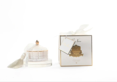 Beyaz art deco mum S - Kokulu mum