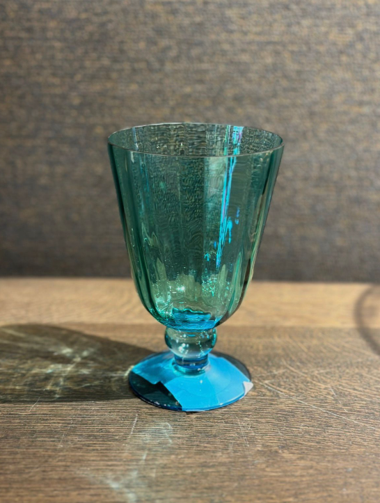Vase Cup Stripes Blue h:15 cm d:10 cm | Cam Vazo - Mumluk