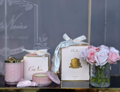 Karışık pembe güllü şeffaf balıksırtı desenli  koku  - Oda Kokusu