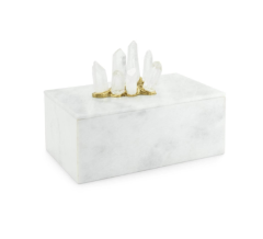 Box lixus white marble 21x12 cm h:10 cm | Dekoratif Kutu