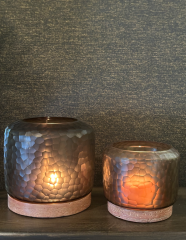 Fogo Hurricane M  25x28 cm Brown Rose Travertine | Mumluk