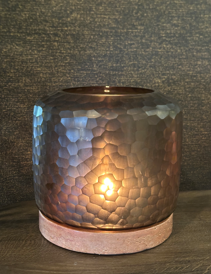 Fogo Hurricane M  25x28 cm Brown Rose Travertine | Mumluk