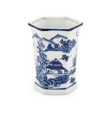 Vase chinoiserir H:13 cm D:10 cm | Bleu blanc mini Vazo